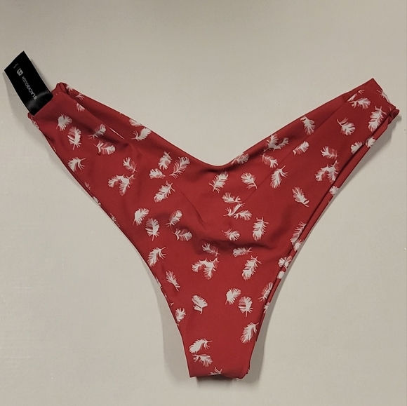 blackbough Red Feather print Bikini bottom size S - Picture 4 of 10